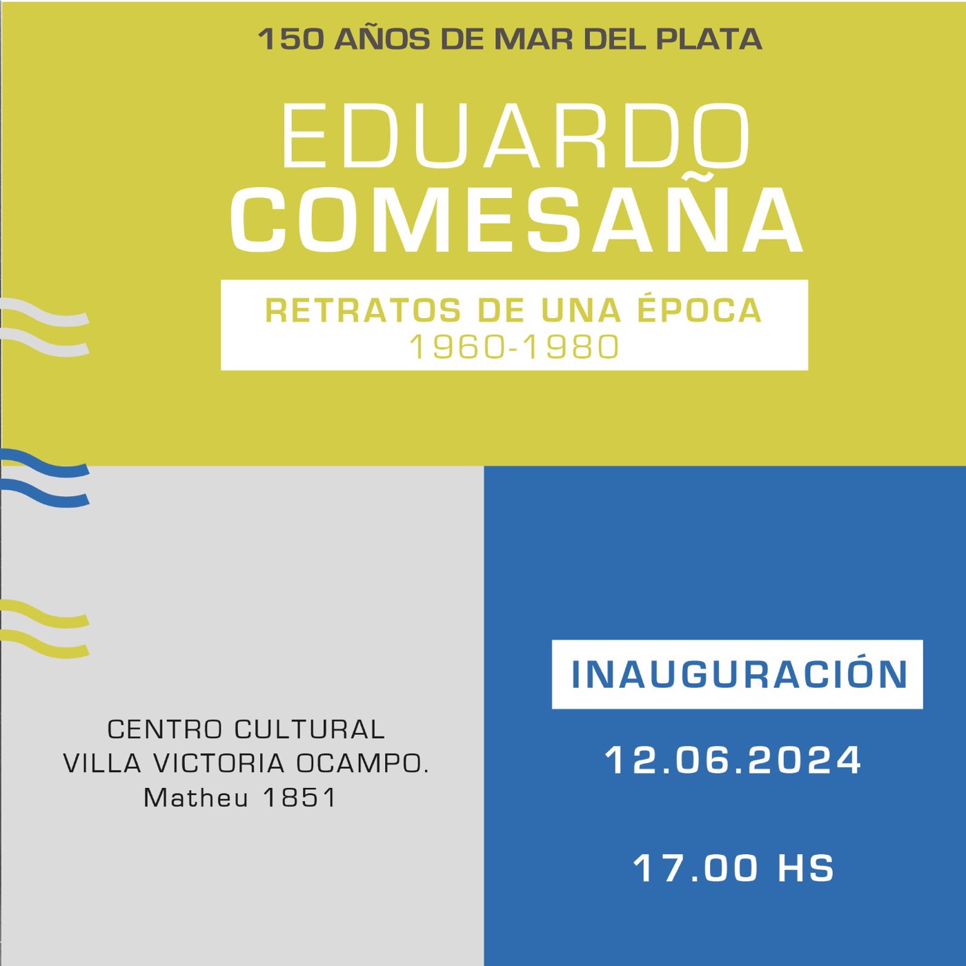 Placa con los datos de la inauguración en el Centro Cultural Villa Victoria Ocampo